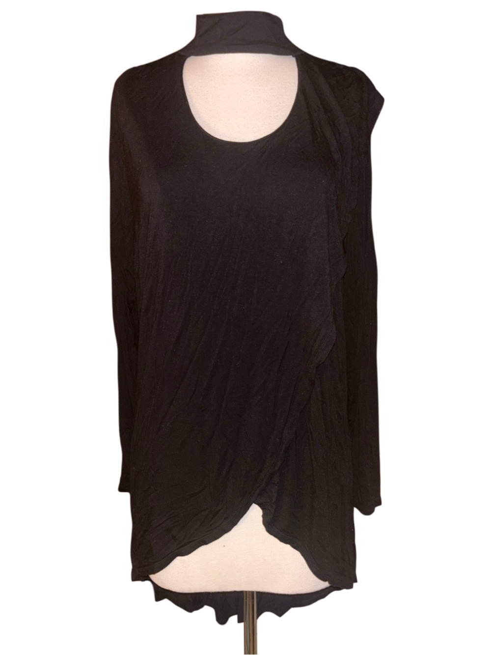 Ashley Stewart Black Women's Top with Collar Label